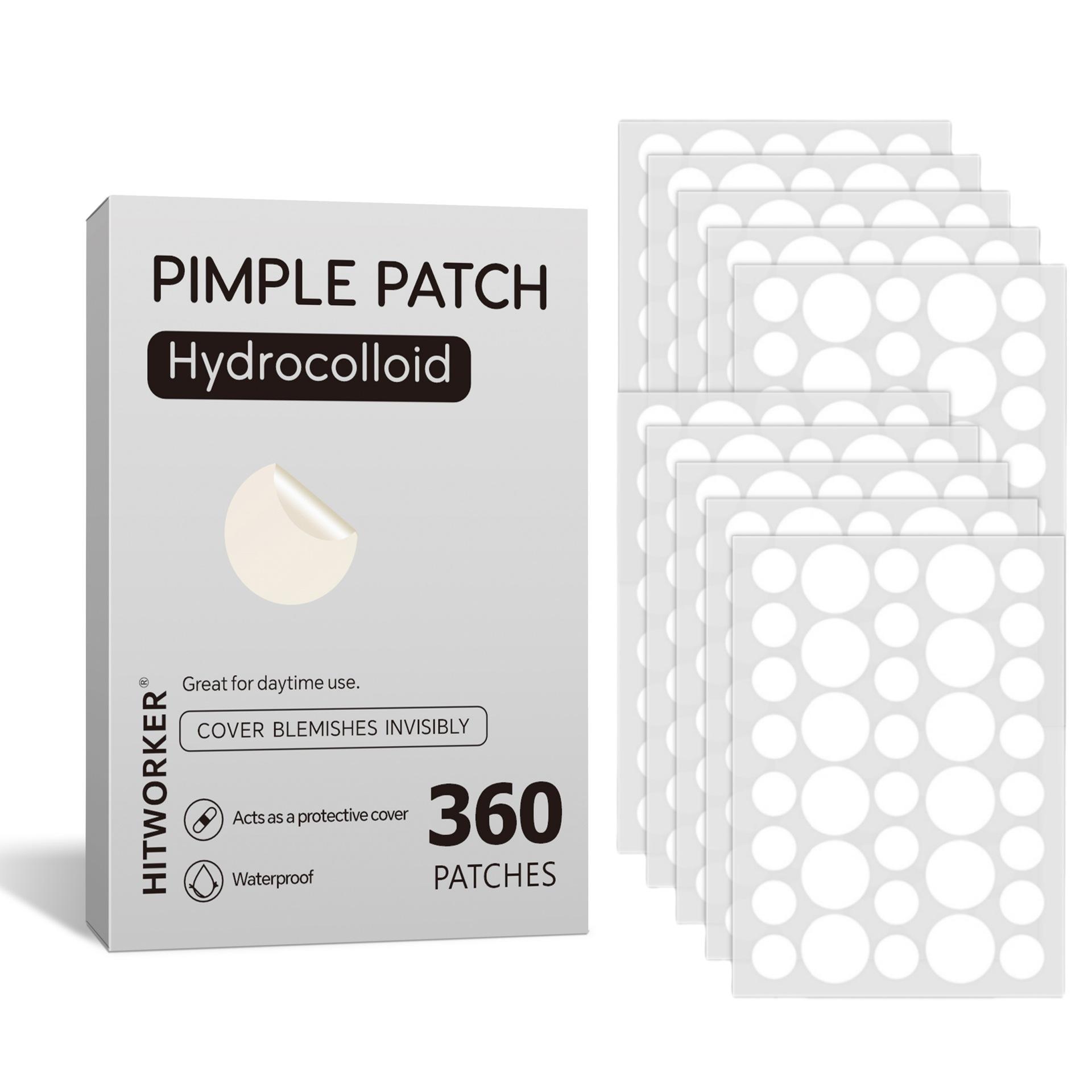 360 Patches / Pack Invisible Hydrocolloid Acne Pimple Patch For Covering Zits and Blemishes Spot Sticker