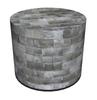 Decorative Pouf, Bertoni, Urban Print - Round Pouf for the Living Room, Hall, Cylinder 40cm, Elegant, Zipper, Washable