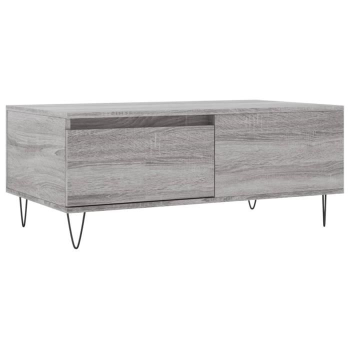 VidaXL Table basse Sonoma gris 90x50x36,5 cm Bois d'ingénierie 830810