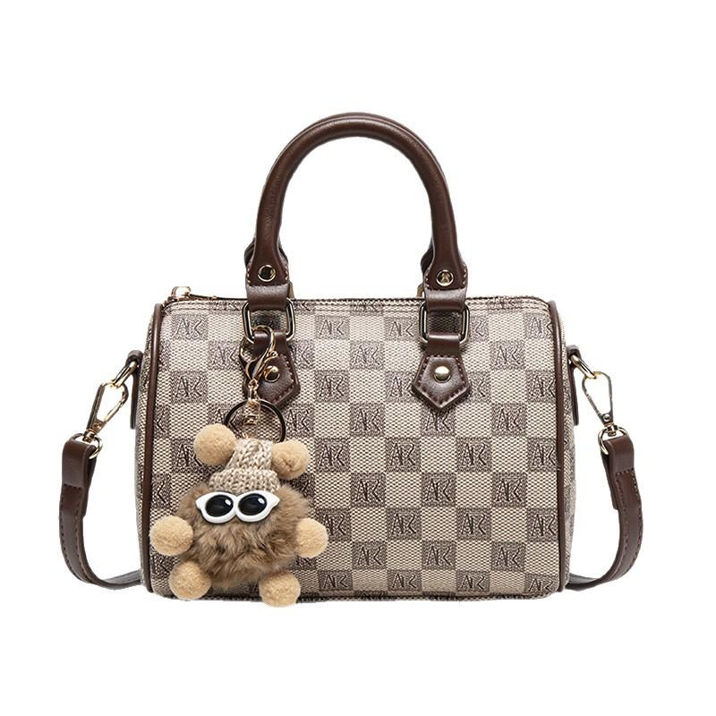 Autumn And Winter Bags Women'S Fashion Boston Pillow Bag Texture Versatile Printed Handbag Trend Versatile