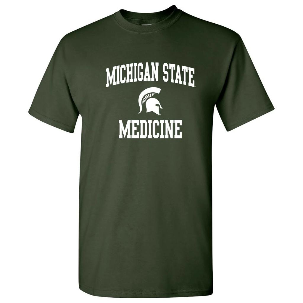 Michigan State Spartans Arch Logo Medicine - University T Shirt - Forest