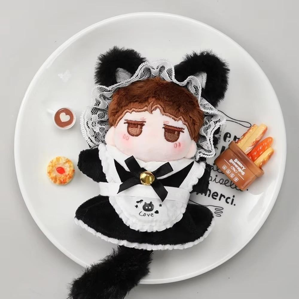 Bow Skirt Outfit Doll Clothes Cat Tail Cotton Doll Clothes Mini Maid Dress DIY Gift Toys