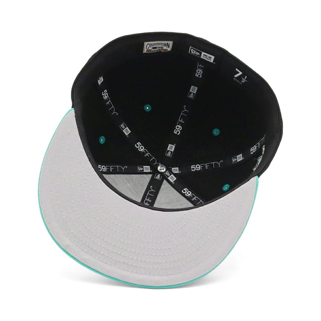 New Era 59FIFTY Cap MLB Arizona ARI 7 Side Under ONSPOTZ and 5950 Side Flat Cap (14562016, NER35C0391), Diamondbacks, Black/Teal, Black, Patch, 2-Tone