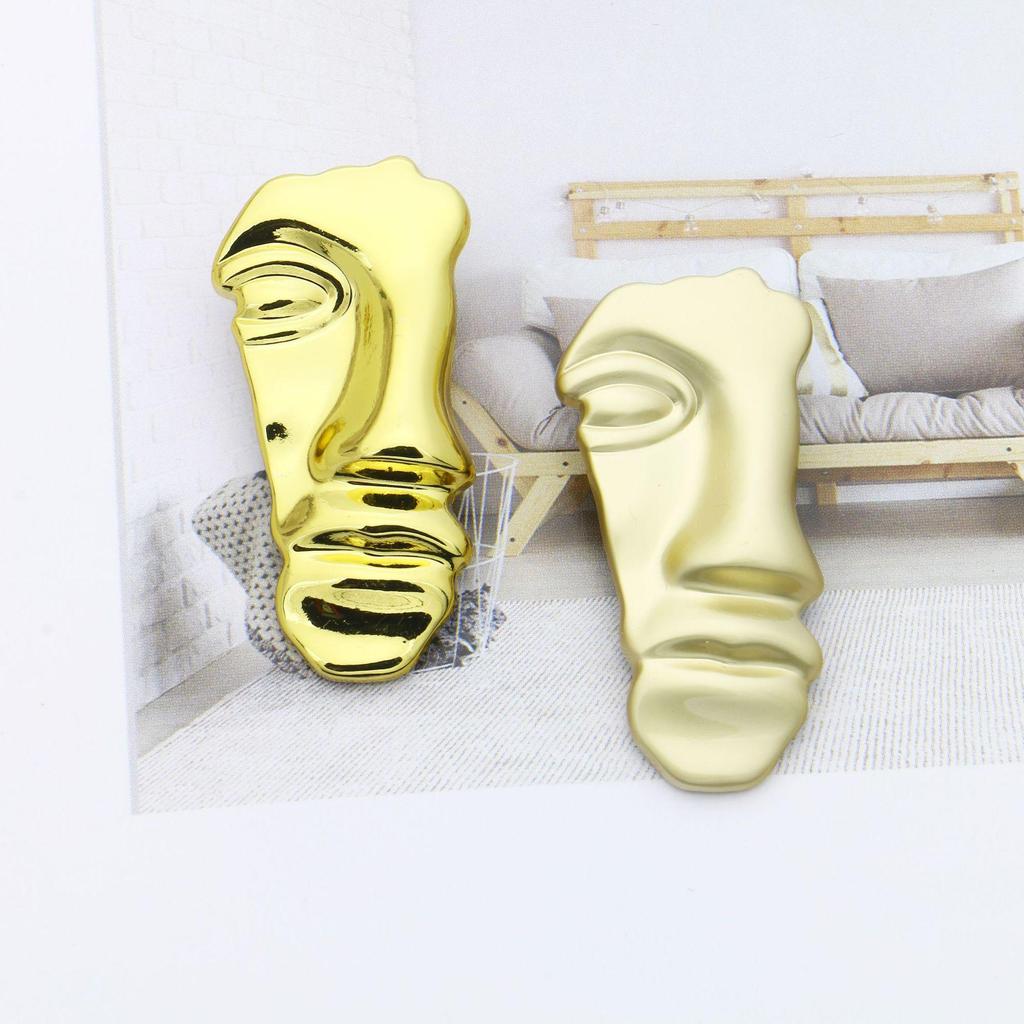 Retro Minimalist Portrait Half-Face Alloy Jewelry Headband & Shoe Buckle