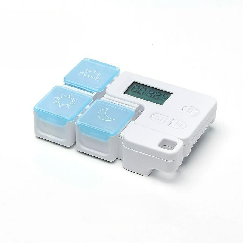 Pill Organizer with Medicine Reminder Alarm Weekly Large Capacity Vitamin Box Organizer AM PM Daily Travel Medication Box