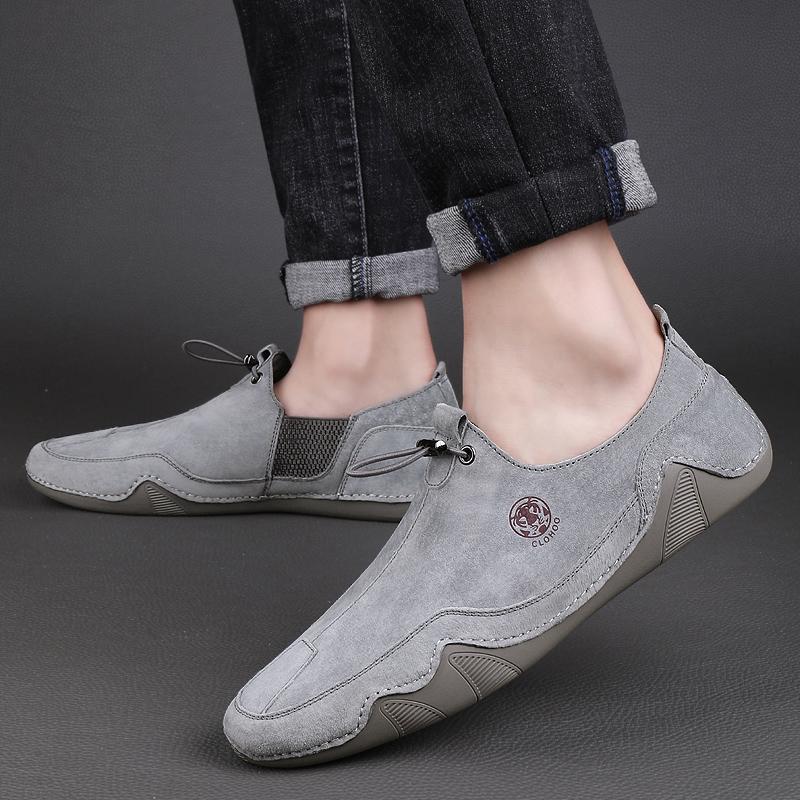 Men's Shoes Breathable Light Anti-slip Outdoor Flat Shoes for Men Casual Driving Shoes Genuine Leather Boat Shoes Soft Sole Footwear