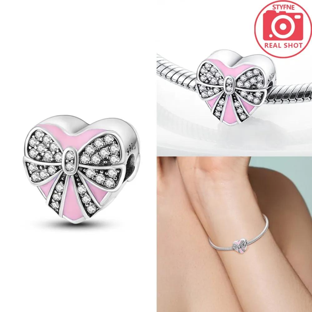 Heart-Shaped Rose Beads Copper Colors Charm Beads Fit Original Charms Bracelet Beads For Women Jewelry Making Gifts