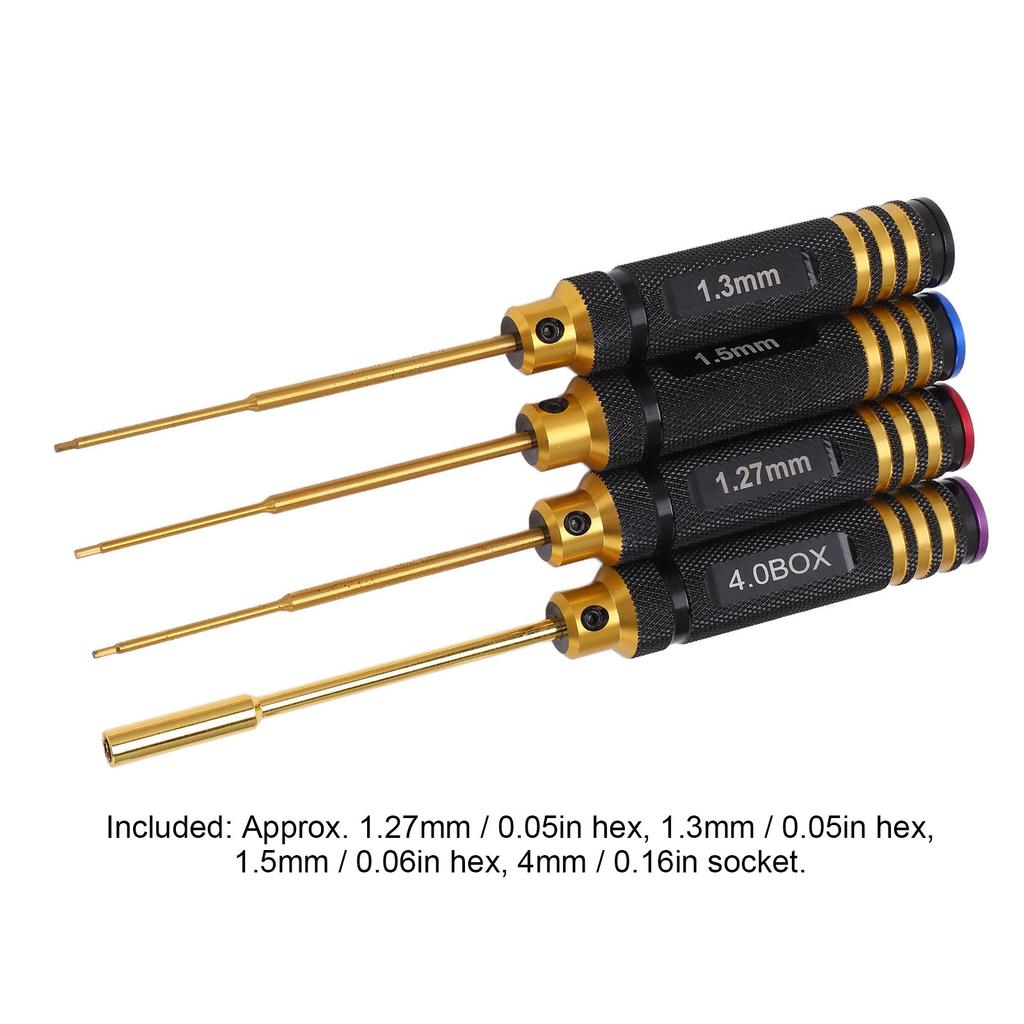 4Pcs RC Screwdriver Socket Hex Aluminium Alloy Repair Maintenance Tool Set Kit for Toy Model