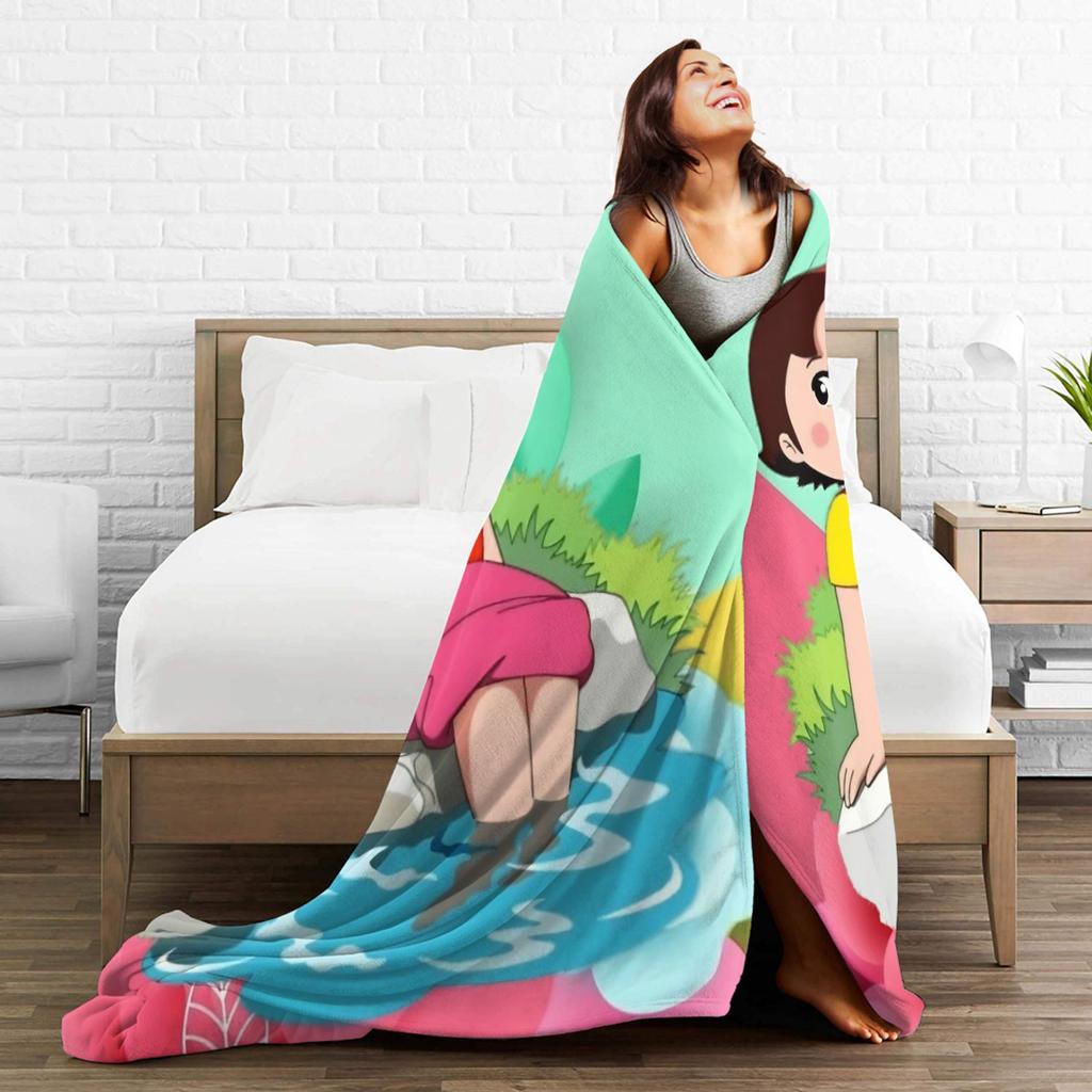 Heidi, Mädchen der Berge Decke Warmes bedrucktes Plüsch-Kuscheldecke für Wohnzimmer Picknick Flanell Bettüberwurf Bettbezug