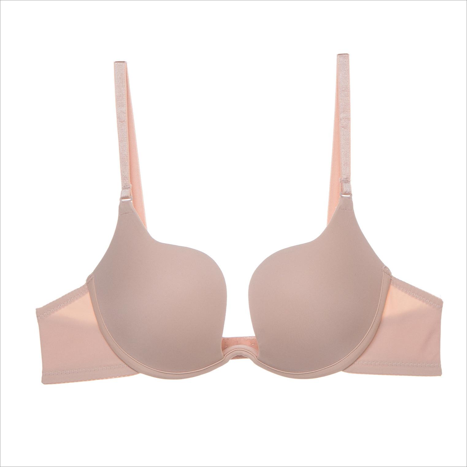 

Сексуальный бюстгальтер во французском стиле, женский гладкий бесшовный бюстгальтер, большой U-образный бюстгальтер без спинки, с верхней поддержкой, собирающий и противоскользящий бюстгальтер 38/85D бежевый