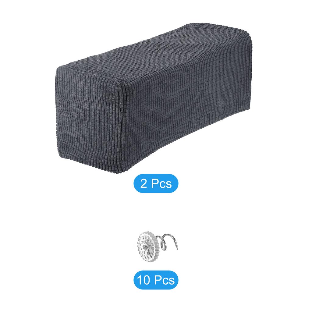 2pcs Stretch Armrest Covers Couch Arm Covers with Twist Pin Protector Slipcovers Dustproof for Chairs Sofa Office Home