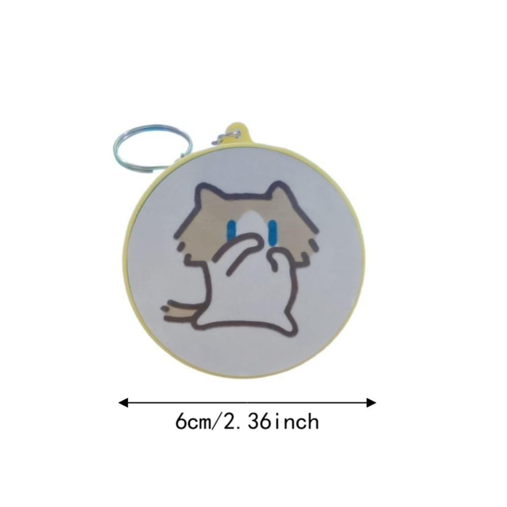 Cartoon Salary Cat Keychains With Sound Cat Keyring Creative Voice Button Keychains  Bag Pendant