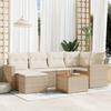 Vidaxl 7-Cz. Ensemble de Salon de Jardin, Avec Coussins, Beige