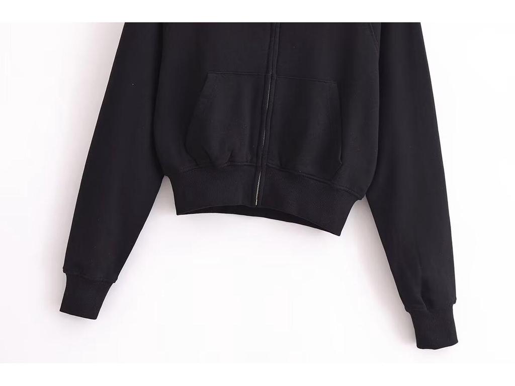 Spring 2025 Women's Casual European/American Style Stand-up Collar Zip-up Sweatshirt with Long Pants
