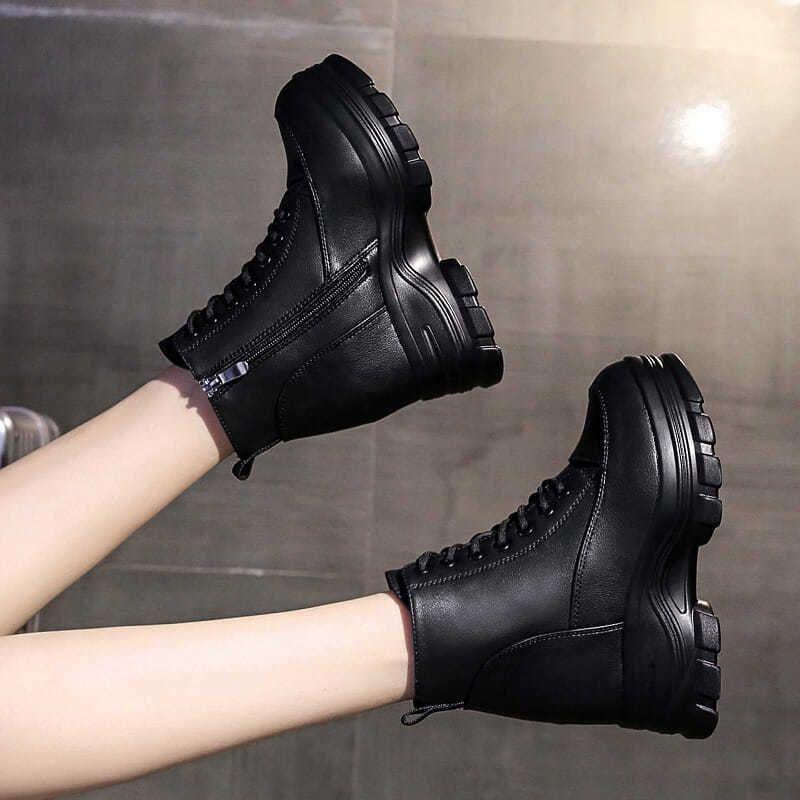 Thick-Soled Platform Hidden Heel Anime High Heels - Spring/Autumn Women's Shoes for Slim Feet; Martin Boots Style
