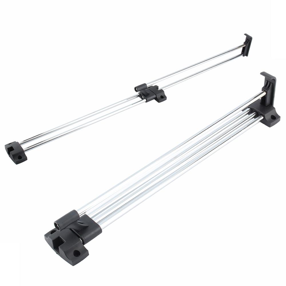 40cm length Hanging Rod Telescopic adjustable Top mounted Clothes Hanger Black color Pull sliding design Wardrobe Rail