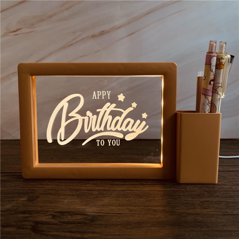 3D Photo Frame Pen Holder Night Light – Creative Graduation or Birthday Gift for Teachers and Classmates
