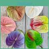 Flower Anthurium Artificial Wedding Hotel Restaurant Room Wall Decoration
