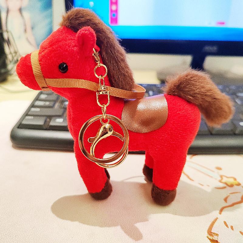 Pingente de boneca pônei fofo boneca capivara de pelúcia pingente de bolsa animal da floresta chaveiro mascote cavalo