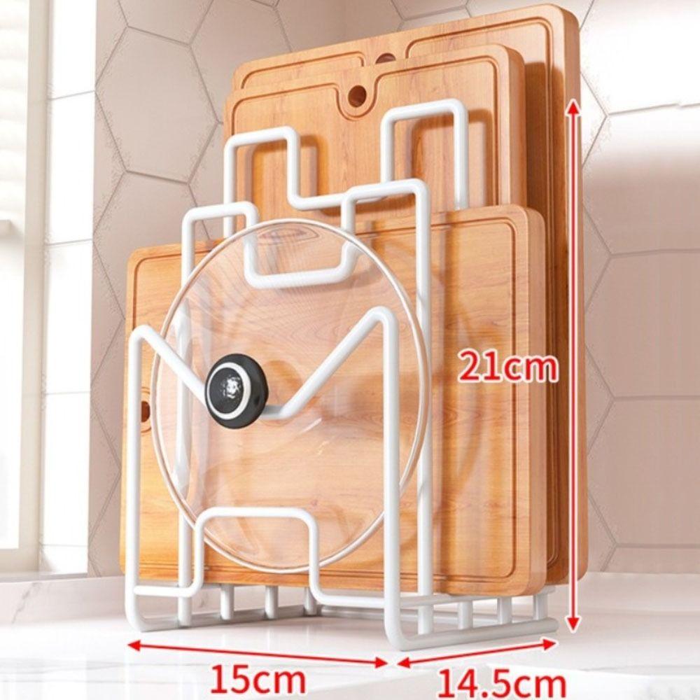 Iron Art Cutting Board Holder Space Saving Chopping Board Organizer Pot Lid Rack Shelf  Home