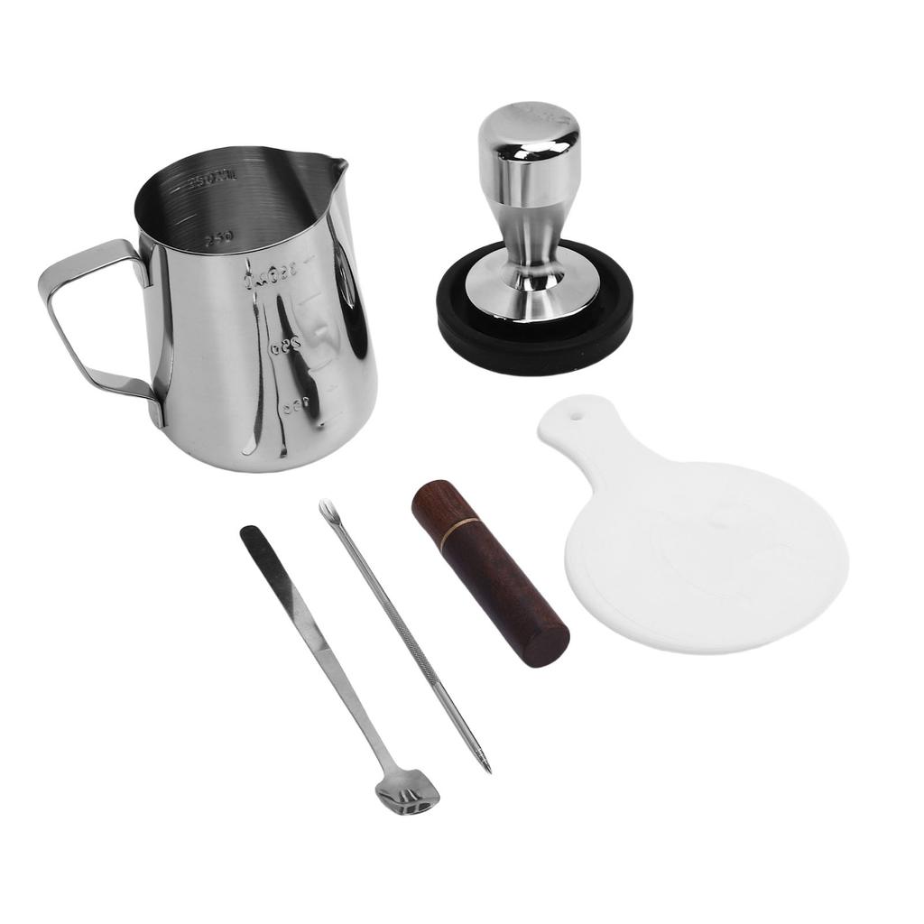 Coffee Making Tamper Set Milk Frothing Pitcher Latte Art Pen Coffee Tamper Mat Needle Type Coffee