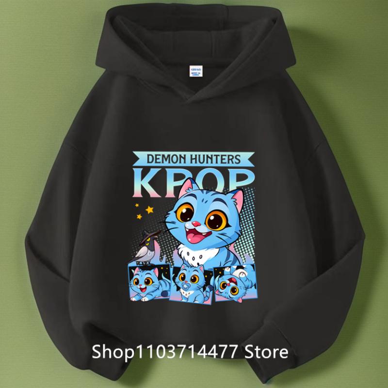 KPop Demon Hunters Huntrix Boys Hoodies Girl Fashion Hoodie Children Casual Pullovers Sweaters Long Sleeves Kids Autumn Clothes