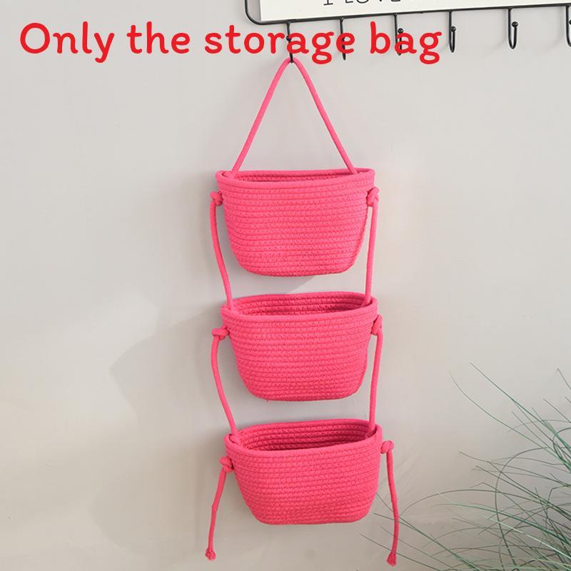 Multipurpose Foldable Cotton Hanging Basket For Bedroom Organizing