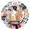 50 Cat Paw Graffiti Stickers - Cute, Waterproof Cartoon Cat Designs for Decorating Phone Cases and Suitcases