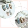 Ins 24pcs Removable Wearable Nails Golden Leaves Cat's Eye Gilded Flower Pearl Full Coverage Nail Tips for Women&Girl New