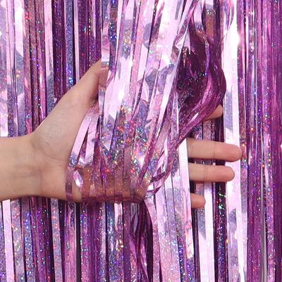 2 Meters Party Backdrop Curtains Glitter Gold Tinsel Fringe Foil Curtain Birthday Wedding Decoration Adult Anniversary Decor