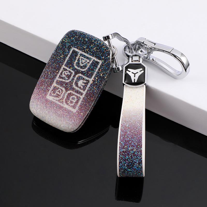 Range Rover & Jaguar Car Key Case with Diamond-Studded Buckle for Evoque, Velar, Discovery, Freelander, XFL, XEL