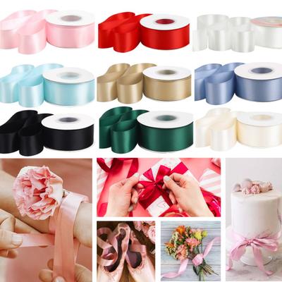 40mm Width Satin Ribbon 25 Yards Double Sided Ribbon Solid Color Smooth Ribbon for Gift Wrapping Bouquets Party Decorations