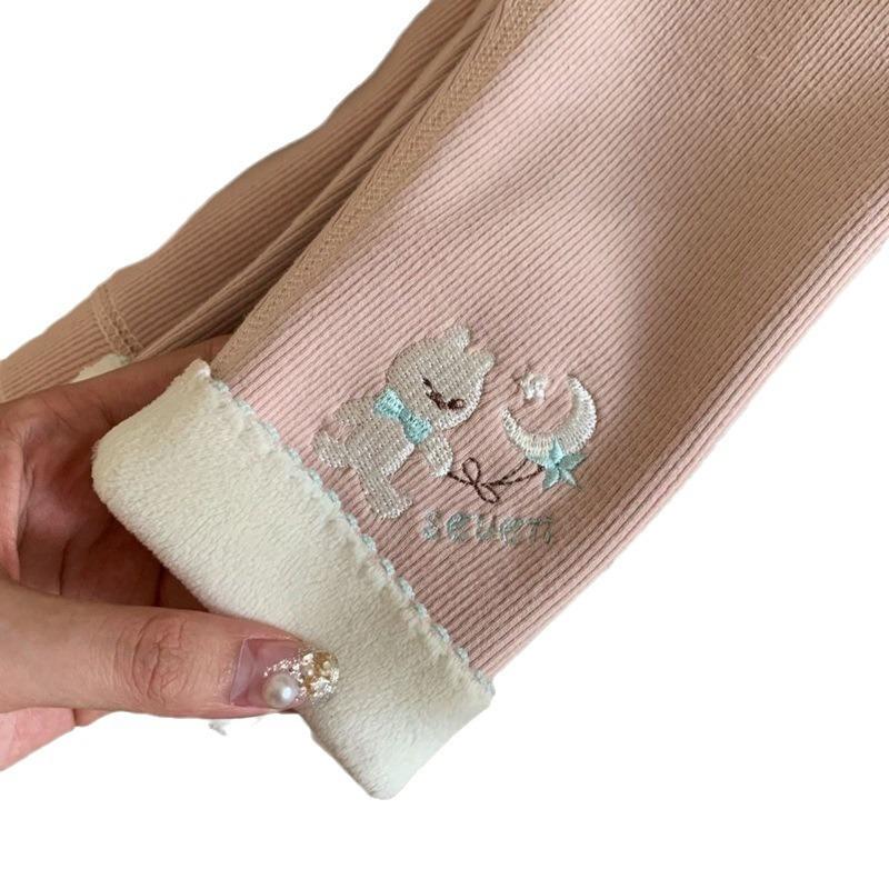 Dívčí fleecové legíny Podzim Zima Korejský samet Teplé kalhoty 1-6 let Dívka Neformální Zesílené kalhoty