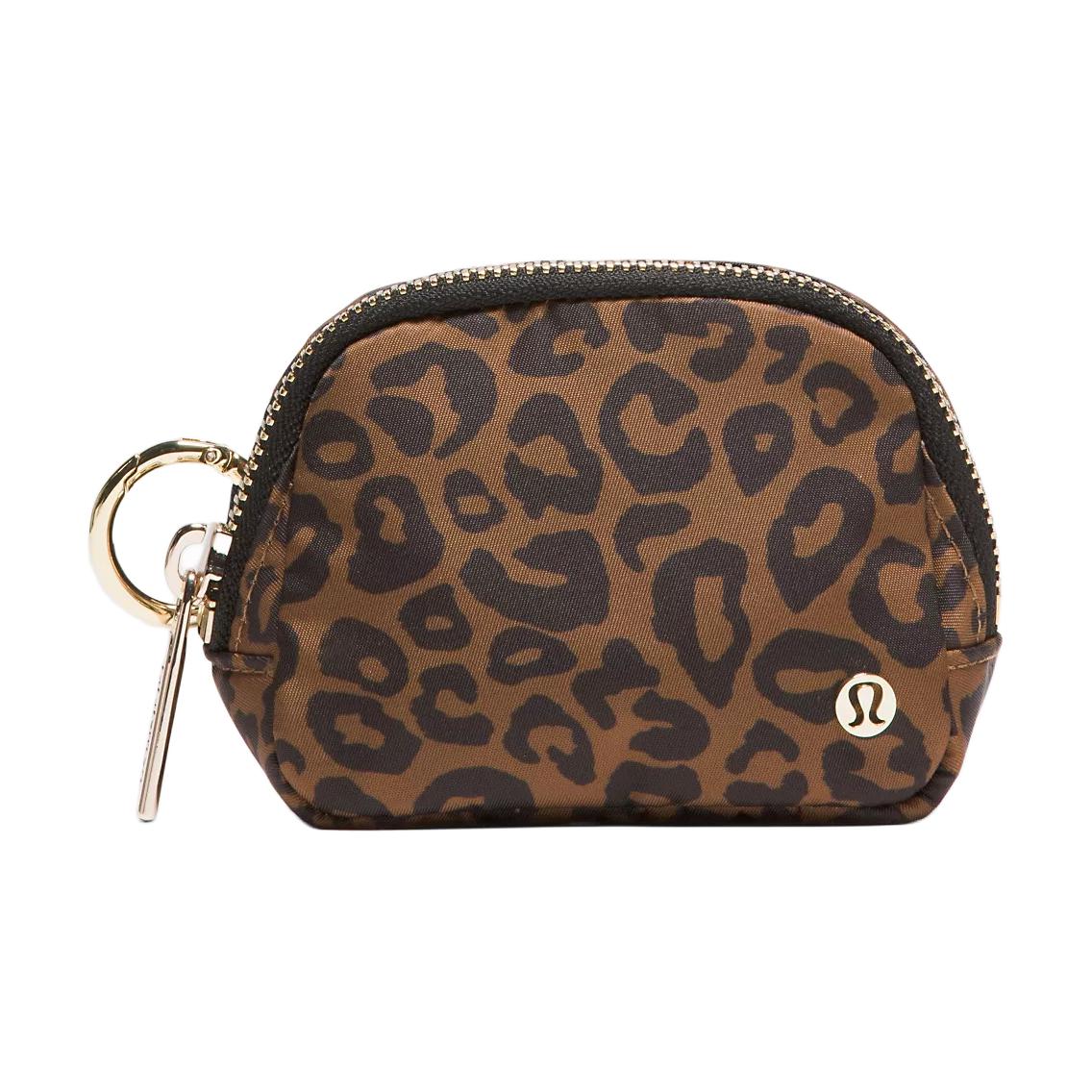 Lululemon Everywhere Zip Wallet With Gold Brand Logo Unisex Wallet Desert-Khaki Multicolor LU9C17S-73352 Leopard Print