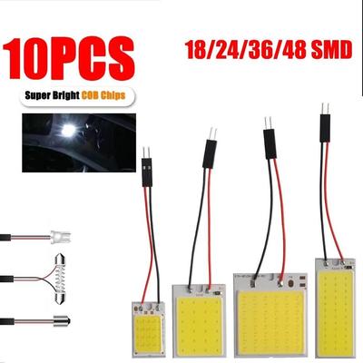 1/10 PZ COB Luce da Tetto Auto Luce Interna Auto Luce a Plafoniera Auto SJ T10 BA9S Luci di Lettura Lampadina a Pannello LED Lampade Bagagliaio Accessori Interni Auto
