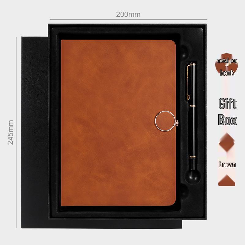 Custom Logo A5 Leather Notebook with Buckle for Business Meetings