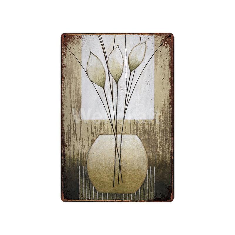 [ WellCraft ] Flower Pot Birds Plant Garden Metal Sign Wall Posters art Vintage Painting Personality Custom zoo Decor LT-1761