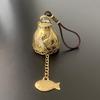 Vintage Pure Copper Bell Keychain Rustproof Brass Small Pendant Portable Ornament for Car Key Backpack Accessory Gift