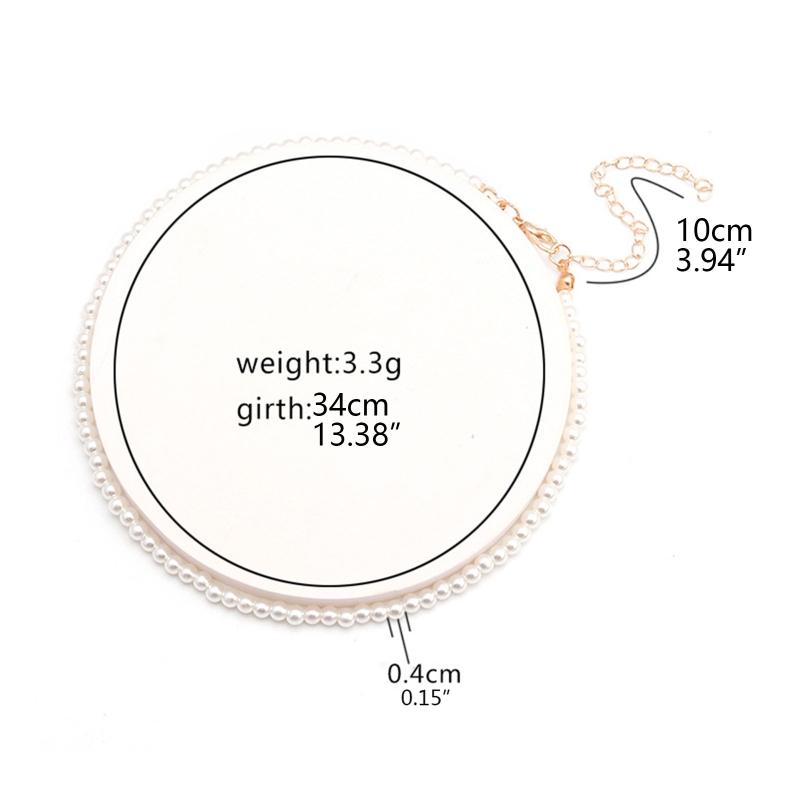 Brides Wedding White Pearl Necklace Jewelry Pearl Necklace Luxury Round Imitation Pearls Chain Necklace Vintage Necklace