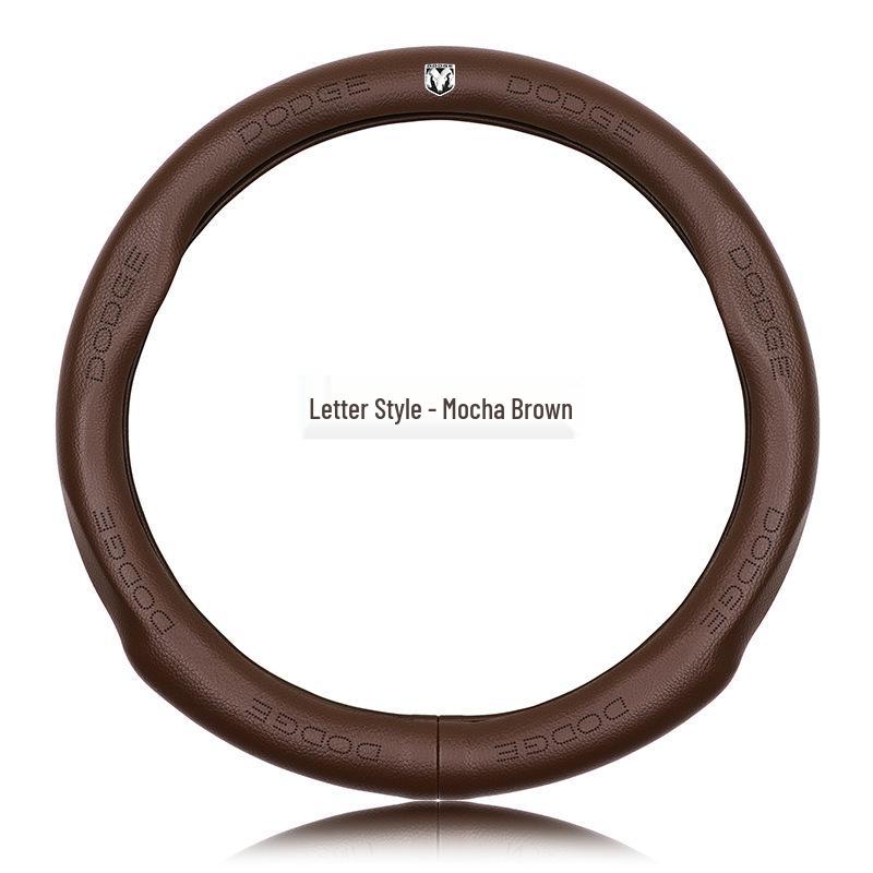 Genuine Leather Steering Wheel Cover for Dodge: Journey, Caliber, Avenger, Ram, Sebring, Challenger