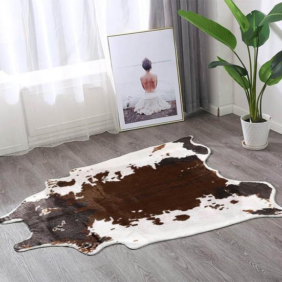 Kuh Tier Druck Teppich Stuhl Wurf Teppich Anti-Rutsch Wohnzimmer Lounge Matte Dekor