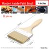 Jundingying Thickened Boar Bristle Paint Brush, 4-inch (50-pack)