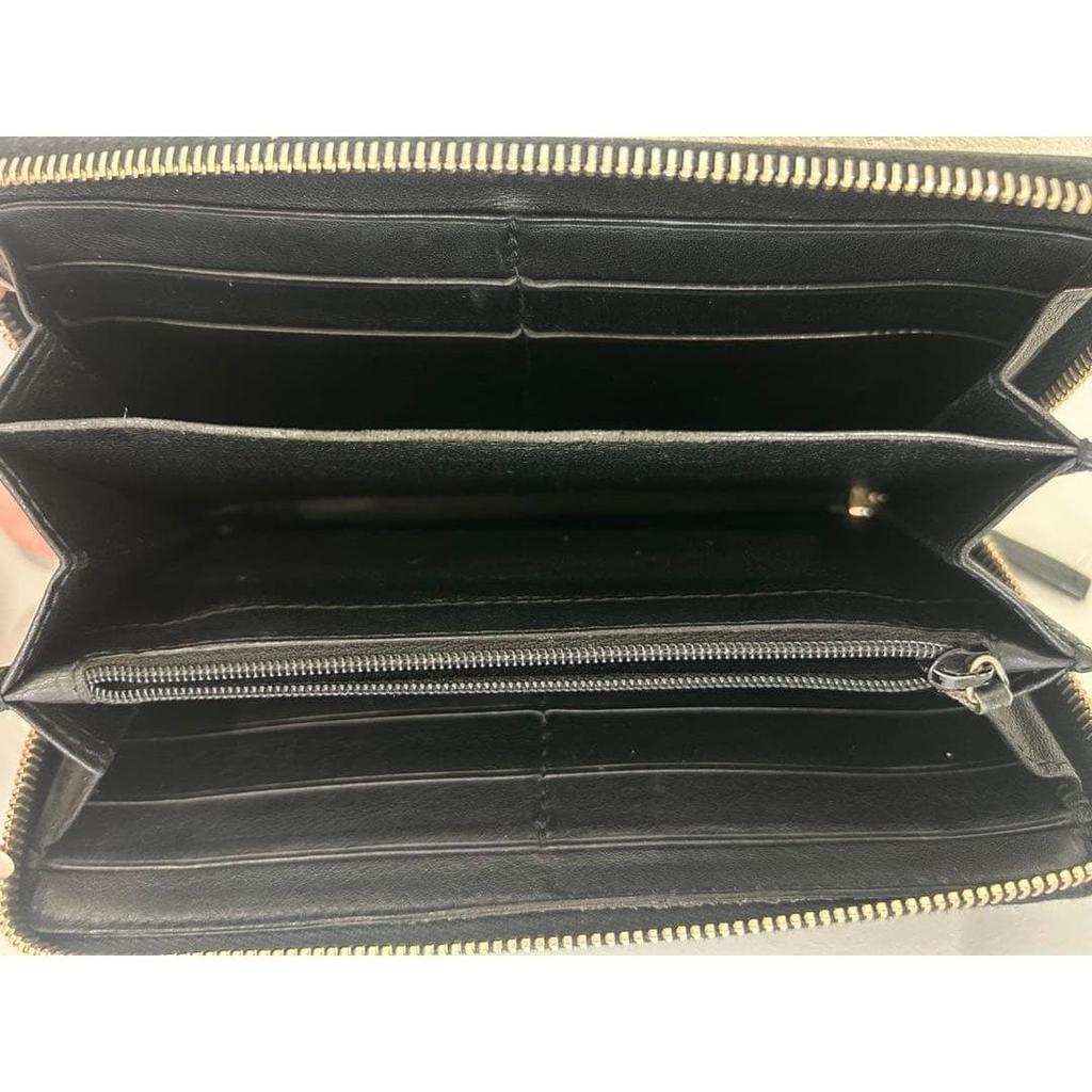 Used GUCCI Guccissima Round Zip Around Wallet Black