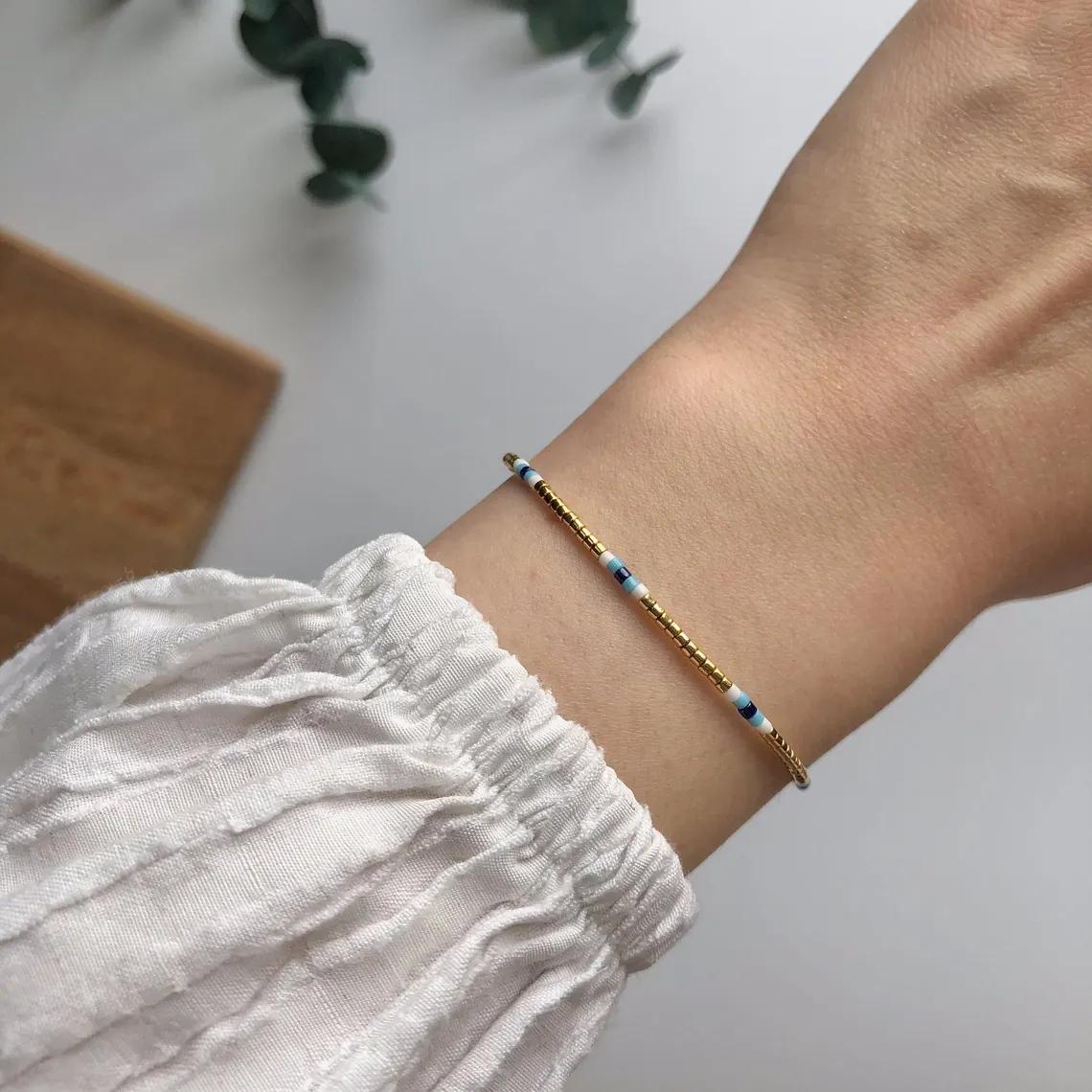 Vlen Dainty Miyuki Beaded Bracelet for Women Minimalist Thin Stackable Friendship Jewelry Beach Summer Handmade Boho Pulseras золотой