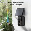 QIBOX Solar Charger Compatible with Ring Video Doorbell (2020 Release), Micro USB Port Only, Not for USB-C or 2-Prong Ports, 2.9W Waterproof Solar