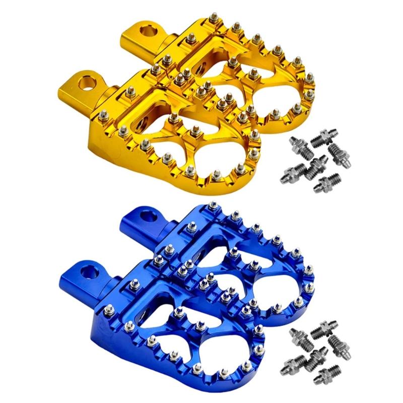 Anti Slip Lightweight Motorcycle Footrests Pegs With Vintage Styling Heavy Duty Aluminum Alloy Universal Application 2x