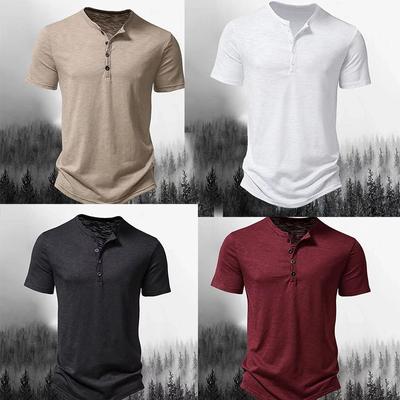 Fashion Men's Solid Color Short Sleeve Polo Shirt Casual Slim Button Top T-Shirt