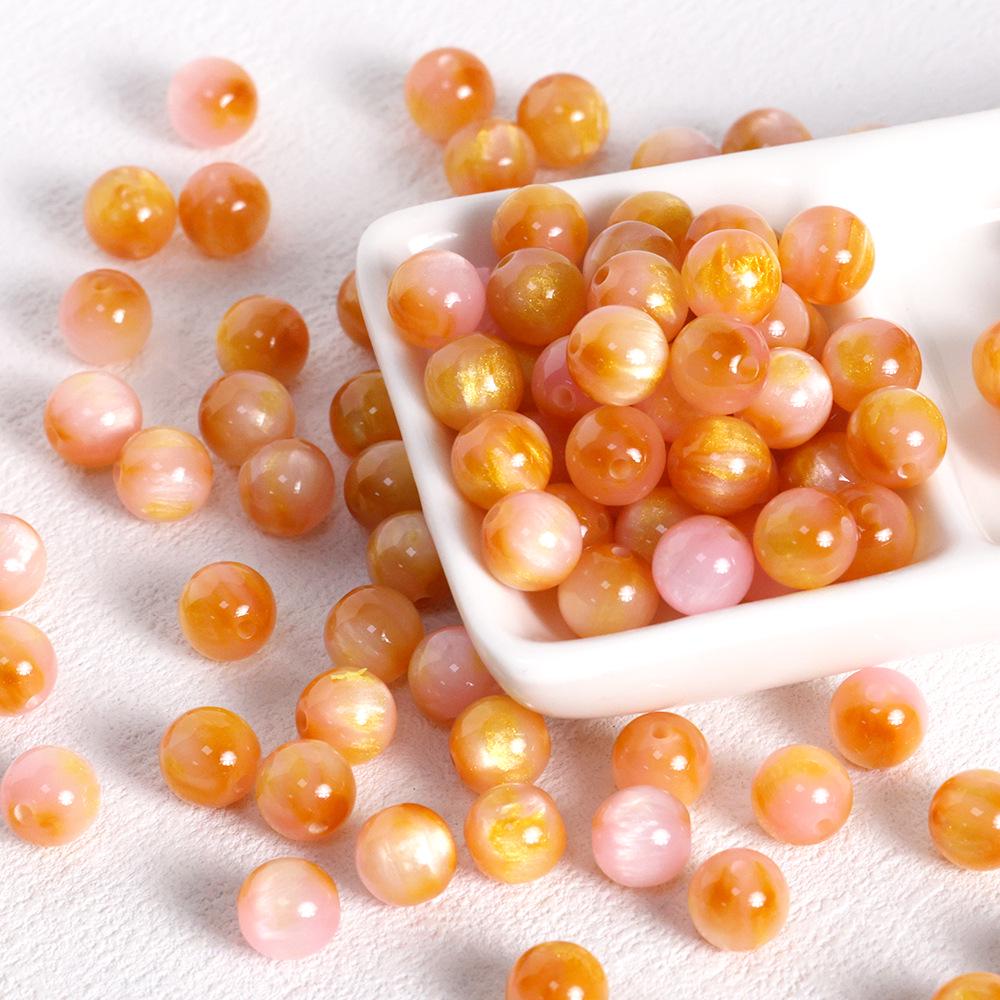 Retro Style Gilded Resin & Acrylic Beads for DIY Jewelry Crafting