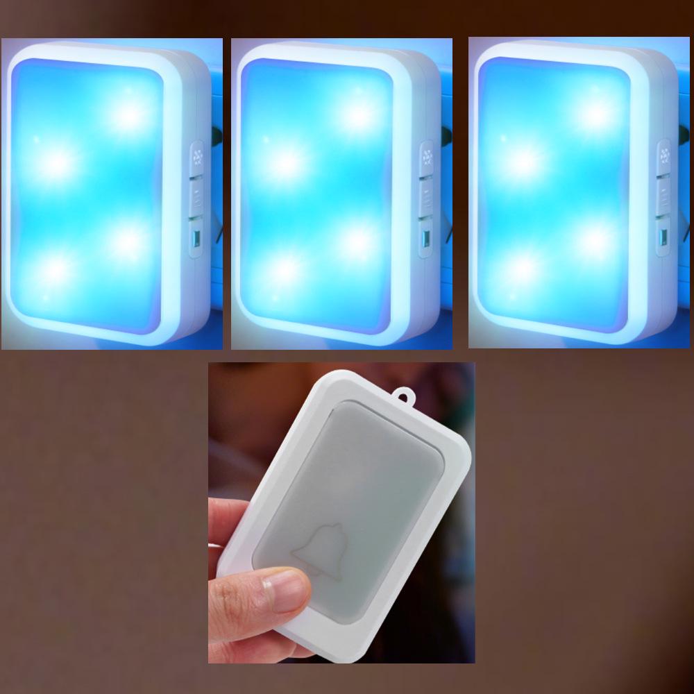 Home Wireless Flash Doorbell: 12 Strobe Lights, Strong Light Reminder, High Volume, Ideal for Elderly/Deaf-Mute, Service Call Button, Silent Mode.