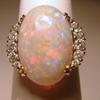 Anillo de Ópalo Blanco para Mujer Creativo Diamante Incrustado Plateado Elegante Joyería Regalo